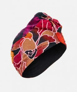 Camilla EBoutique (US) KNOT FRONT TURBAN MIDNIGHT POPPY