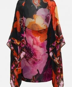 Camilla EBoutique (US) SILK SHRUG MIDNIGHT POPPY