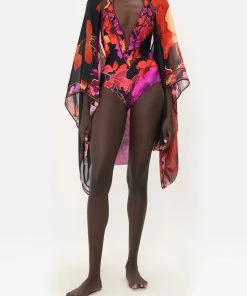 Camilla EBoutique (US) SILK SHRUG MIDNIGHT POPPY