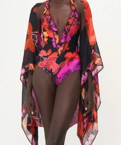 Camilla EBoutique (US) SILK SHRUG MIDNIGHT POPPY