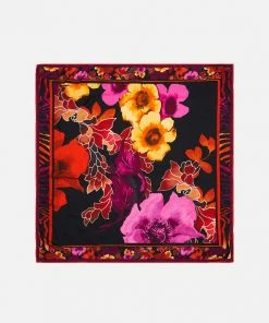 Camilla EBoutique (US) LARGE SQUARE SCARF MIDNIGHT POPPY