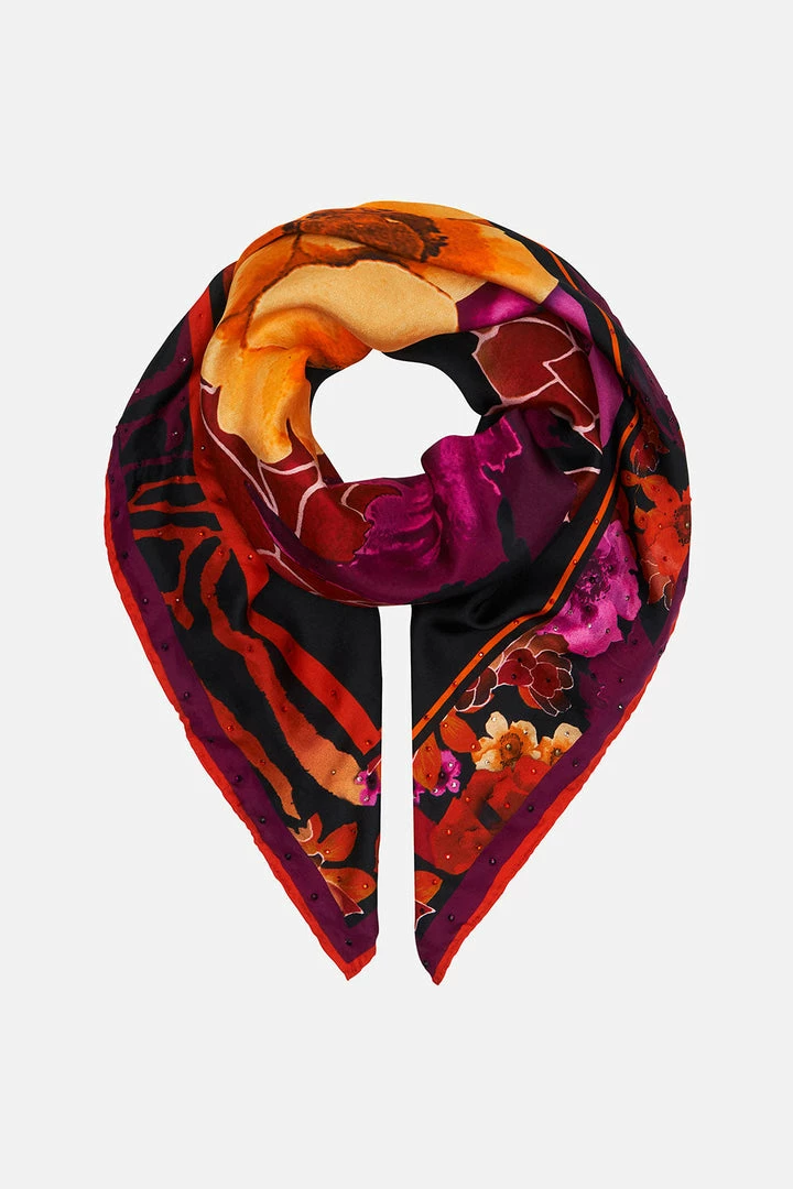 Camilla EBoutique (US) LARGE SQUARE SCARF MIDNIGHT POPPY