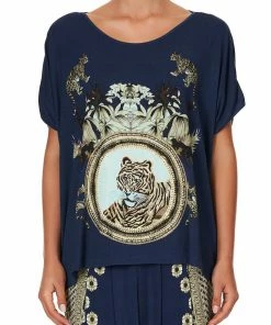 Camilla EBoutique (US) LOOSE FIT ROUND NECK TEE A LITTLE PAST TWILIGHT Sale Activewear & Loungewear