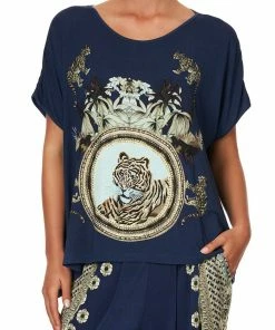 Camilla EBoutique (US) LOOSE FIT ROUND NECK TEE A LITTLE PAST TWILIGHT Sale Activewear & Loungewear