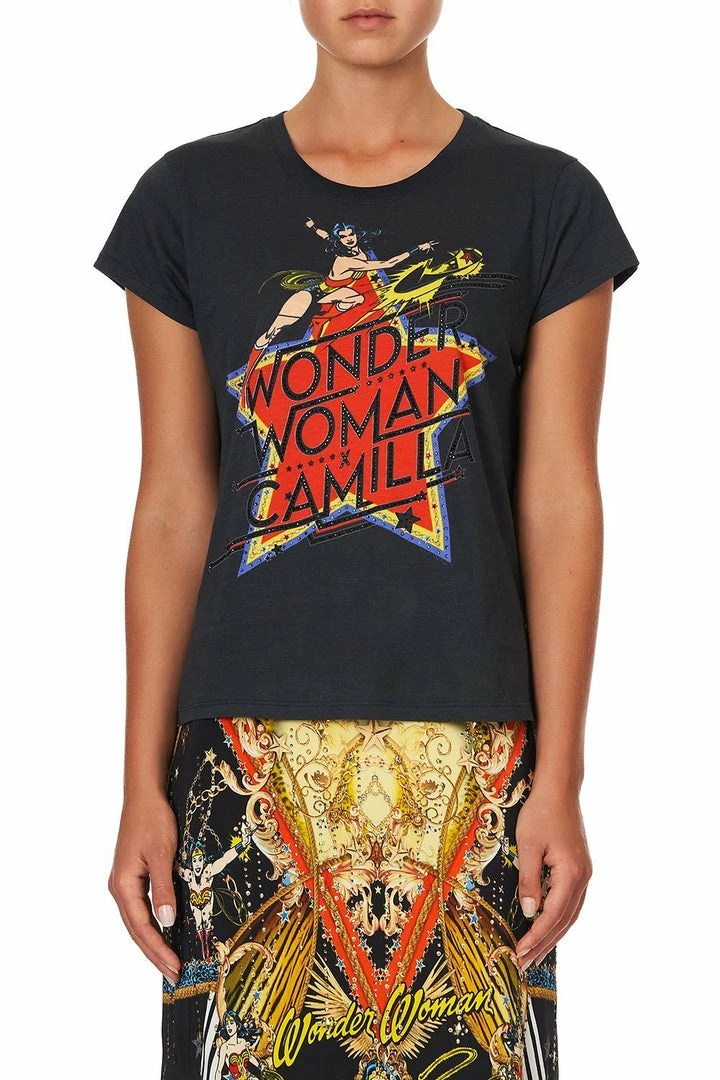 Camilla EBoutique (US) Up To 30% Off CURVED HEM FITTED TEE WONDER WOMAN