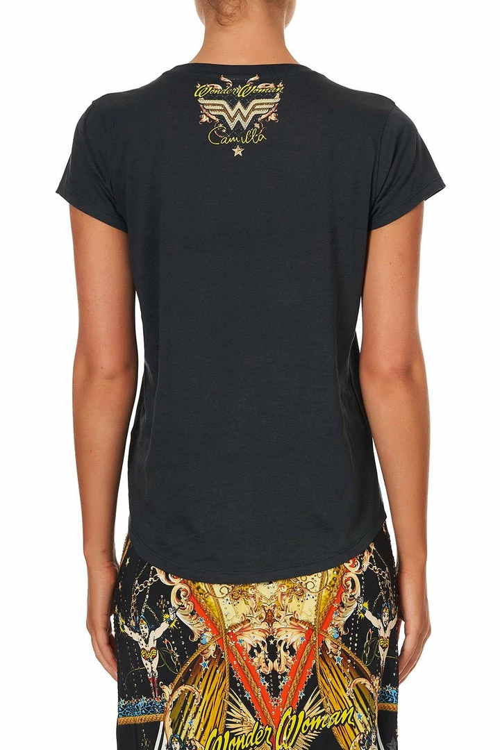 Camilla EBoutique (US) Up To 30% Off CURVED HEM FITTED TEE WONDER WOMAN