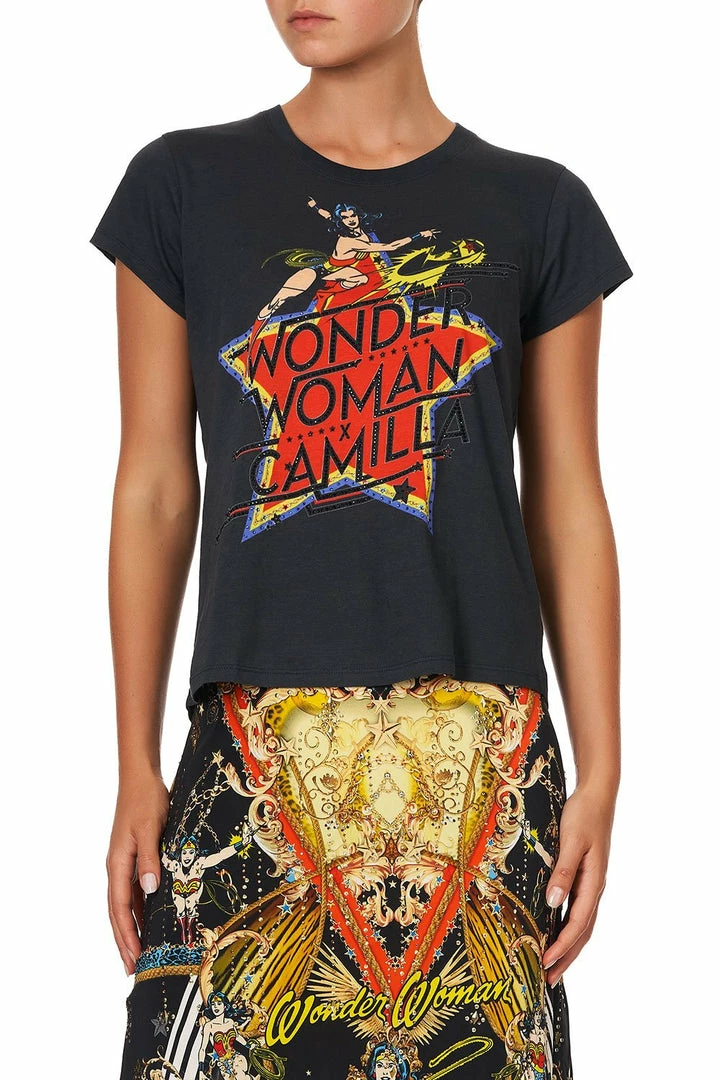 Camilla EBoutique (US) Up To 30% Off CURVED HEM FITTED TEE WONDER WOMAN