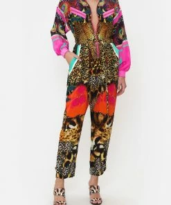 Camilla EBoutique (US) PANELLED DRAWSTRING ZIP JUMPSUIT XANADU RISING Sale Clothing