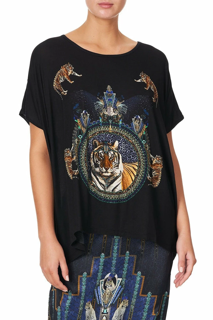 Camilla EBoutique (US) LOOSE FIT ROUND NECK TEE DRIPPING IN DECO