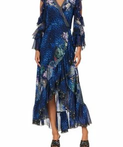 Camilla EBoutique (US) Up To 30% Off RUFFLE SLEEVE WRAP DRESS CAMDEN MOON