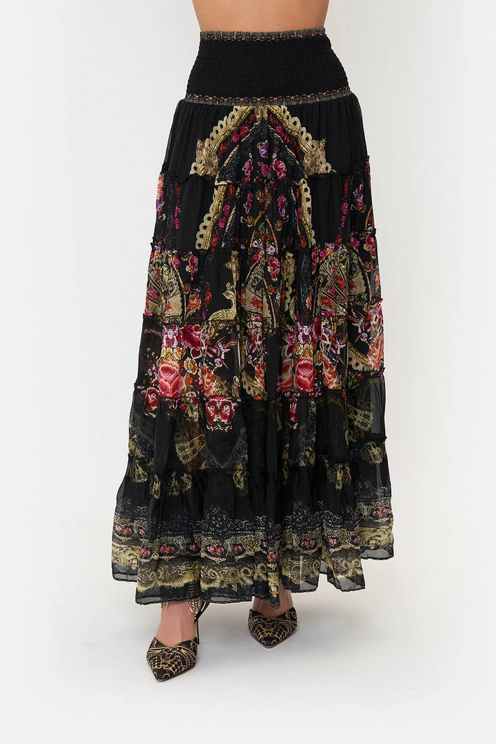 Camilla EBoutique (US) Clothing SHIRRED WAIST TIERED CIRCLE SKIRT DANCE WITH DUENDE