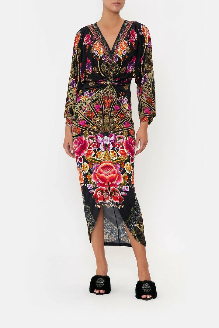 Camilla EBoutique (US) Clothing LONG SPLIT FRONT TWIST DRESS DANCE WITH DUENDE