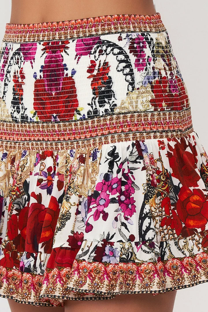 Camilla EBoutique (US) SHORT SHIRRED SKIRT REIGN OF ROSES Clothing