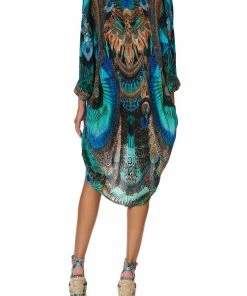 Camilla EBoutique (US) V-NECK DRESS WITH DRAPED BACK TEMPLE TEMPTRESS