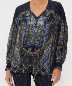Camilla EBoutique (US) BLOUSON BLOUSE WITH NECK TIE FOREVER FAMILY New Arrivals
