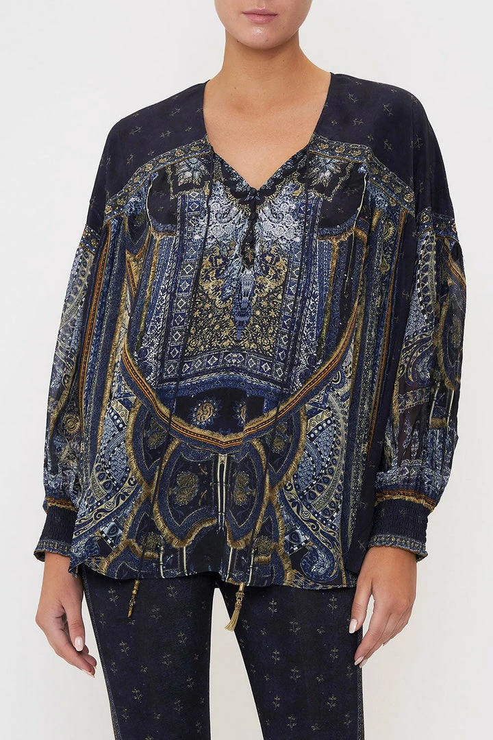Camilla EBoutique (US) BLOUSON BLOUSE WITH NECK TIE FOREVER FAMILY New Arrivals