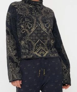 Camilla EBoutique (US) CROPPED FUNNEL NECK KNIT FOREVER FAMILY New Arrivals