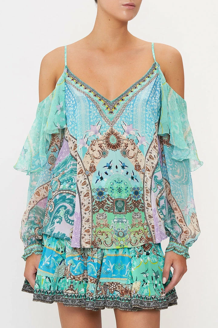 Camilla EBoutique (US) DROP SHOULDER RUFFLE BLOUSE TURN BACK TIME