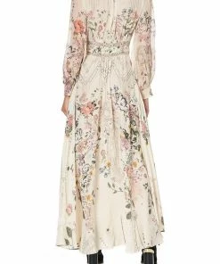 Camilla EBoutique (US) BUTTON DRESS WITH SHAPED WAISTBAND PHOENIX FLOWER