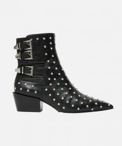 Camilla EBoutique (US) LOW HEEL BUCKLE BOOT SOLID BLACK