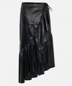 Camilla EBoutique (US) ASYMMETRICAL RUFFLE SKIRT LEATHER