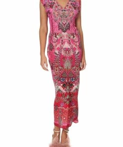 Camilla EBoutique (US) SLIM FIT KAFTAN WITH SPLIT PALISADES PAISLEY