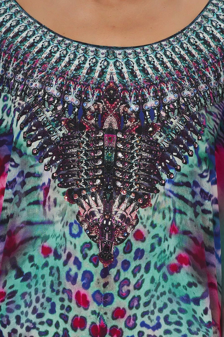 Camilla EBoutique (US) ROUND NECK KAFTAN MIGHTY MEOW