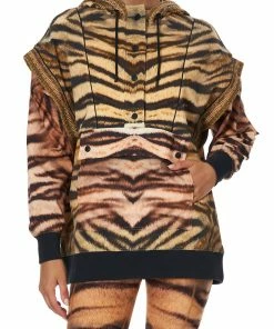 Camilla EBoutique (US) Sale Tops HOODIE WITH FRONT OPENING FELINE FINE