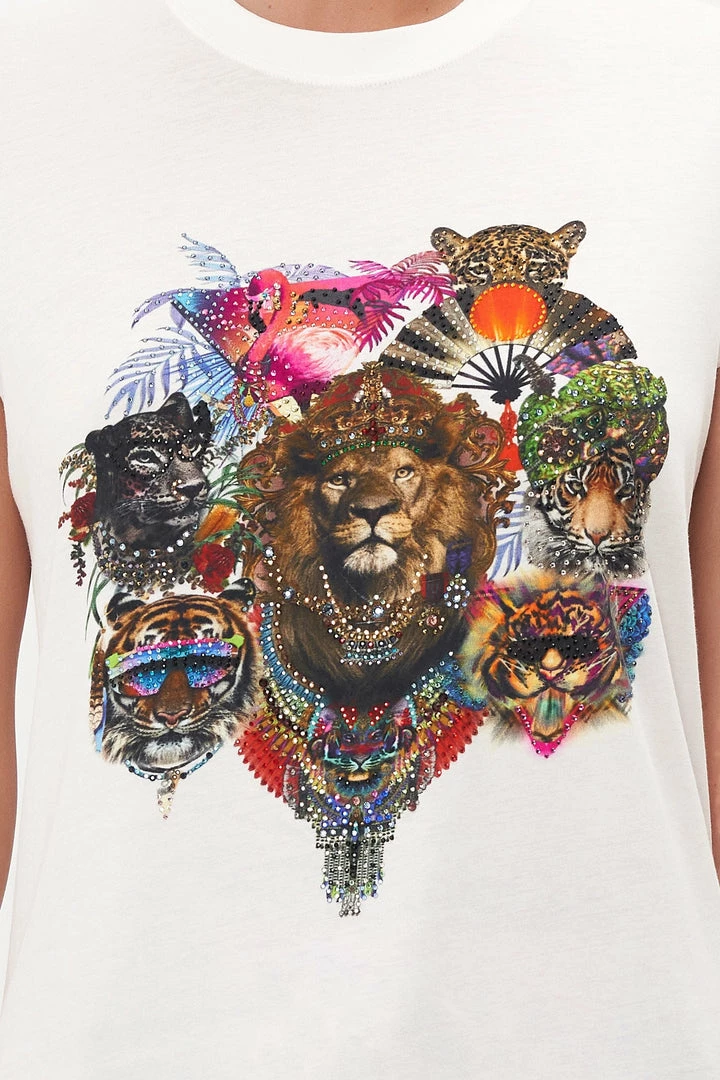 Camilla EBoutique (US) SLIM FIT ROUND NECK T-SHIRT SURREALIST XANADU