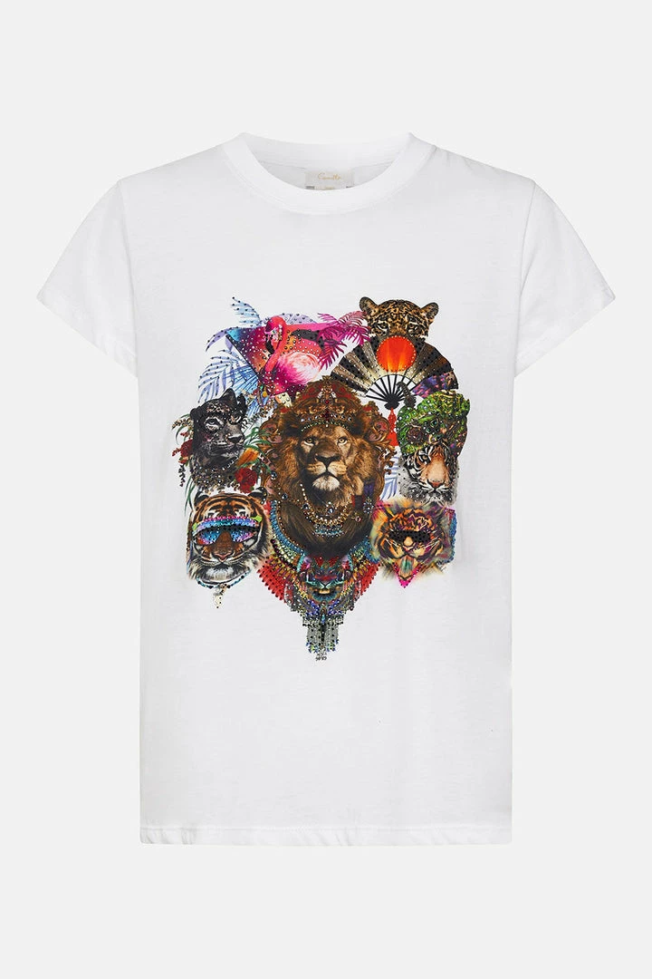 Camilla EBoutique (US) SLIM FIT ROUND NECK T-SHIRT SURREALIST XANADU