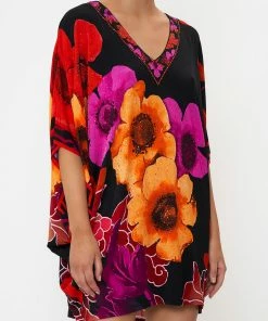 Camilla EBoutique (US) BAT SLEEVE DRESS MIDNIGHT POPPY Sale Clothing