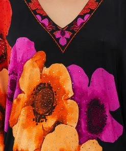 Camilla EBoutique (US) BAT SLEEVE DRESS MIDNIGHT POPPY Sale Clothing