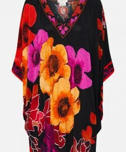 Camilla EBoutique (US) BAT SLEEVE DRESS MIDNIGHT POPPY Sale Clothing