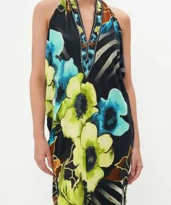 Camilla EBoutique (US) SIDE COWL JERSEY DRESS POPPY DIVINE