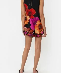 Camilla EBoutique (US) Sale Clothing RUFFLE HEM PLAYSUIT MIDNIGHT POPPY