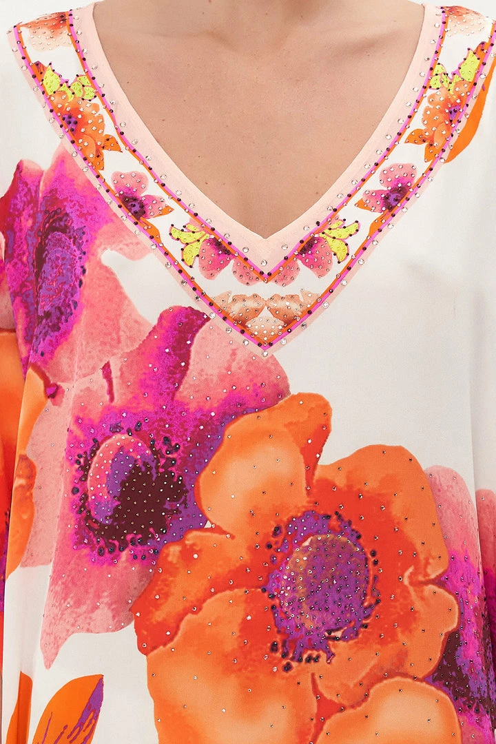 Camilla EBoutique (US) V-NECK KAFTAN PRETTY AS A POPPY