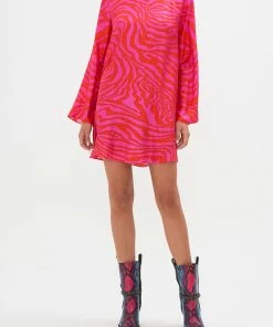 Camilla EBoutique (US) LONG SLEEVE SWING DRESS ZEBRA ZONE