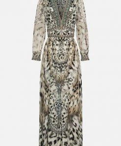 Camilla EBoutique (US) BUTTON DRESS WITH SHAPED WAISTBAND SNOW WHISPERS