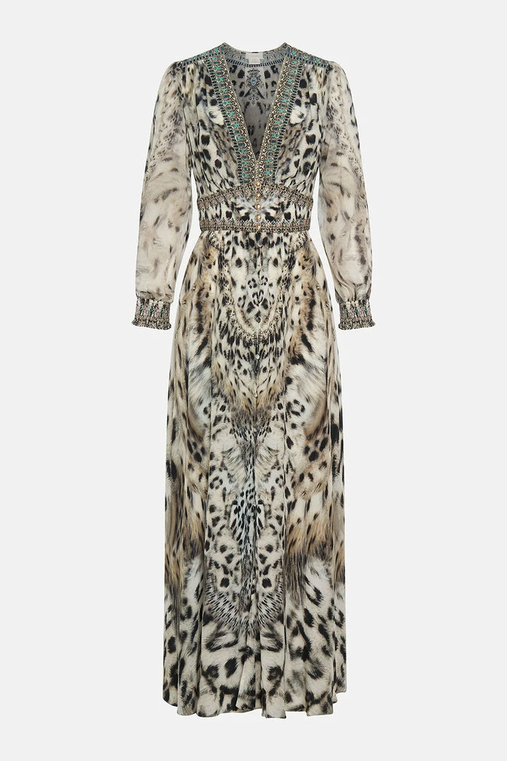 Camilla EBoutique (US) BUTTON DRESS WITH SHAPED WAISTBAND SNOW WHISPERS