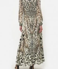 Camilla EBoutique (US) BUTTON DRESS WITH SHAPED WAISTBAND SNOW WHISPERS