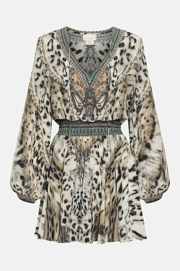 Camilla EBoutique (US) Sale Clothing SHIRRED RELAXED SHORT DRESS SNOW WHISPERS