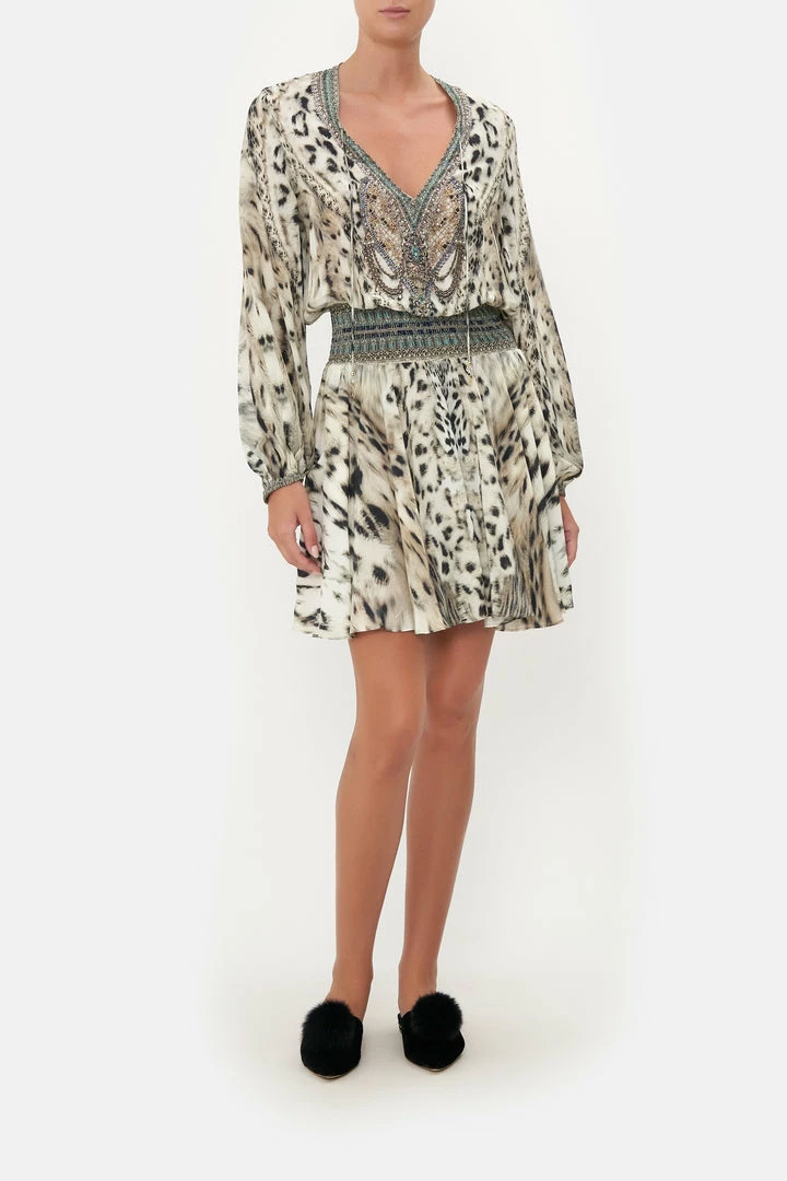 Camilla EBoutique (US) Sale Clothing SHIRRED RELAXED SHORT DRESS SNOW WHISPERS