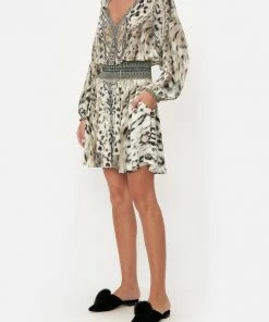 Camilla EBoutique (US) Sale Clothing SHIRRED RELAXED SHORT DRESS SNOW WHISPERS