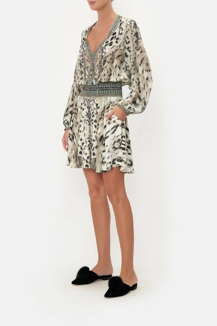 Camilla EBoutique (US) Sale Clothing SHIRRED RELAXED SHORT DRESS SNOW WHISPERS