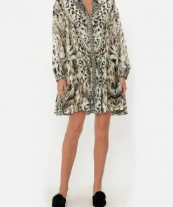 Camilla EBoutique (US) TIERED SHIRT DRESS SNOW WHISPERS