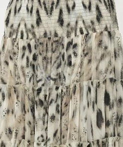 Camilla EBoutique (US) Sale Clothing SHEER TIERED MAXI SKIRT SNOW WHISPERS