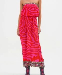 Camilla EBoutique (US) New Arrivals STRAPLESS BLOUSON DRESS ZEBRA ZONE