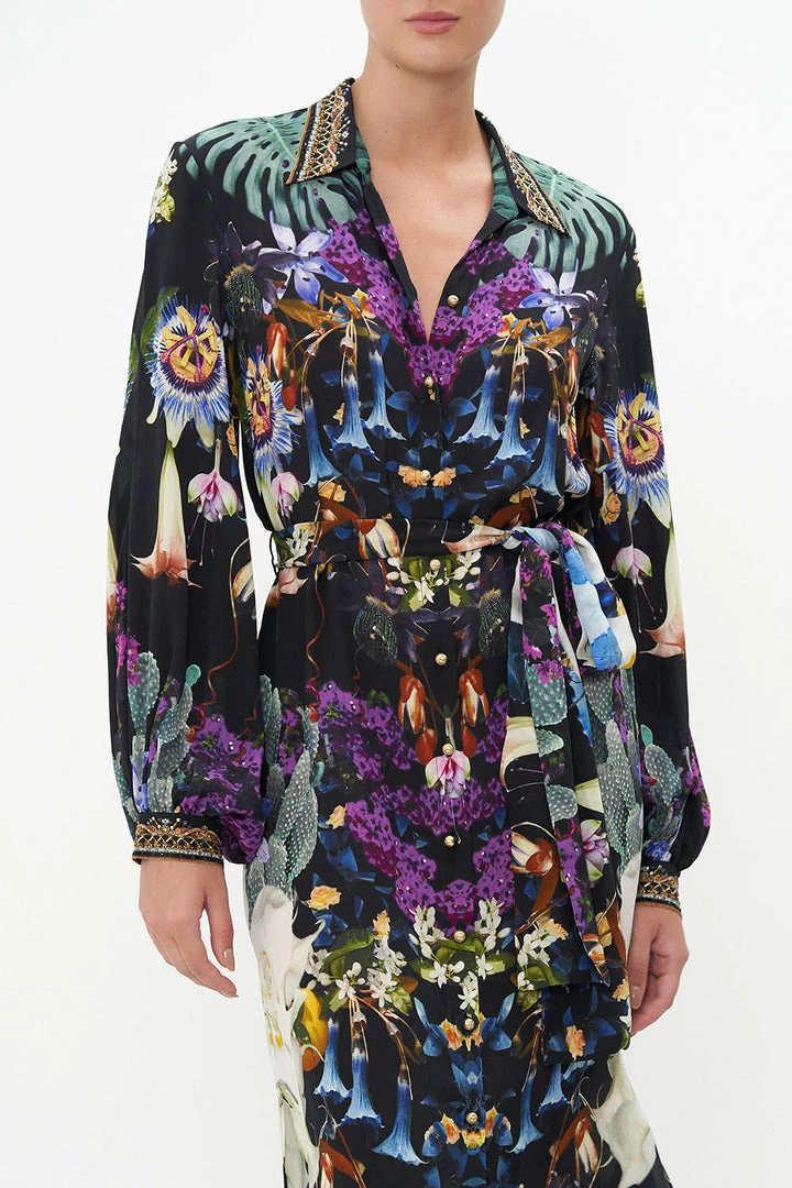 Camilla EBoutique (US) Clothing HIGH LOW MIDI SHIRT DRESS HYPNOTISE ME