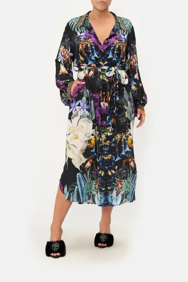 Camilla EBoutique (US) Clothing HIGH LOW MIDI SHIRT DRESS HYPNOTISE ME