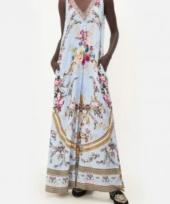 Camilla EBoutique (US) Clothing V NECK FLARED JUMPSUIT FLORAFUL